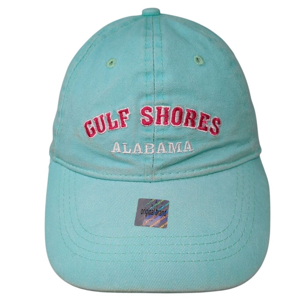 Gulf Shores Alabama Strapback Hat Blue OS Adjustable Embroidered Surf Style